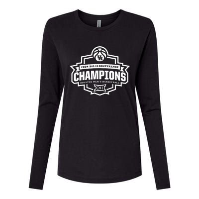 Houston 2024 Big 12 Basketball Conference Champs Womens Cotton Relaxed Long Sleeve T-Shirt