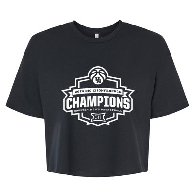 Houston 2024 Big 12 Basketball Conference Champs Bella+Canvas Jersey Crop Tee