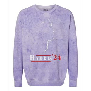 Harris 24 Childless Cat Ladies For Kamala Colorblast Crewneck Sweatshirt