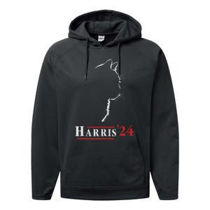 Harris 24 Childless Cat Ladies For Kamala Performance Fleece Hoodie