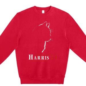 Harris 24 Childless Cat Ladies For Kamala Premium Crewneck Sweatshirt