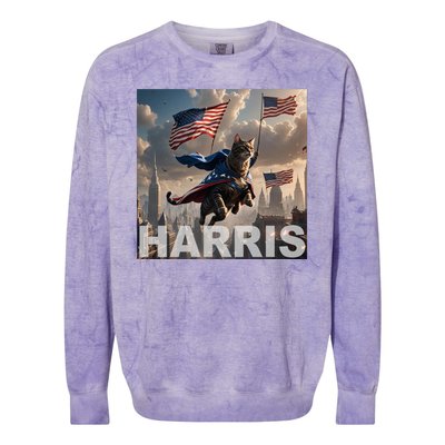 Harris 2024 Childless Cat Funny Usa Election Colorblast Crewneck Sweatshirt