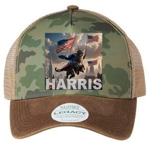 Harris 2024 Childless Cat Funny Usa Election Legacy Tie Dye Trucker Hat