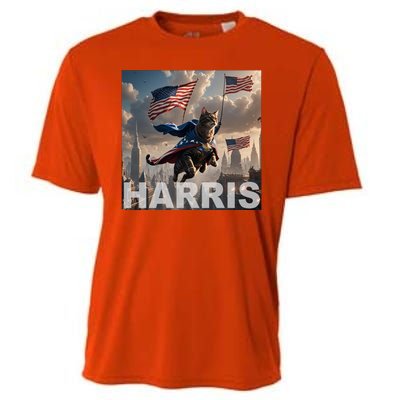 Harris 2024 Childless Cat Funny Usa Election Cooling Performance Crew T-Shirt