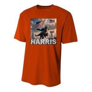 Harris 2024 Childless Cat Funny Usa Election Youth Performance Sprint T-Shirt