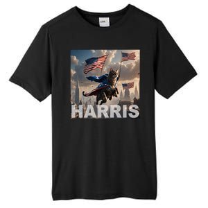 Harris 2024 Childless Cat Funny Usa Election Tall Fusion ChromaSoft Performance T-Shirt