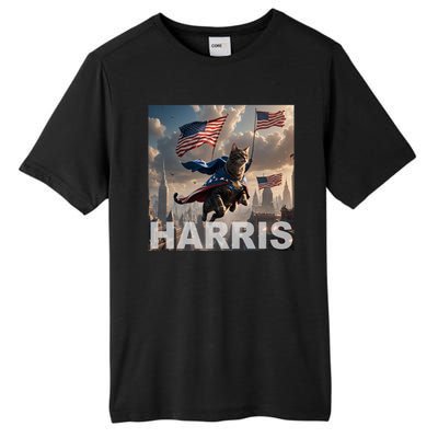 Harris 2024 Childless Cat Funny Usa Election Tall Fusion ChromaSoft Performance T-Shirt