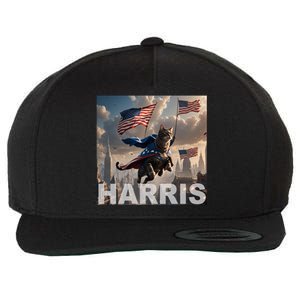 Harris 2024 Childless Cat Funny Usa Election Wool Snapback Cap