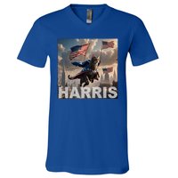 Harris 2024 Childless Cat Funny Usa Election V-Neck T-Shirt