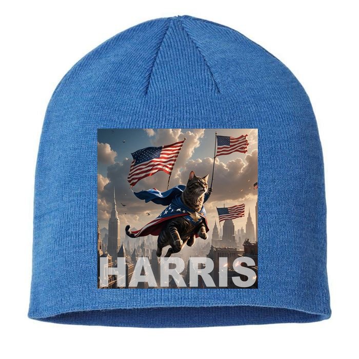 Harris 2024 Childless Cat Funny Usa Election Sustainable Beanie