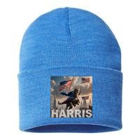 Harris 2024 Childless Cat Funny Usa Election Sustainable Knit Beanie