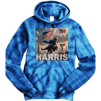 Harris 2024 Childless Cat Funny Usa Election Tie Dye Hoodie