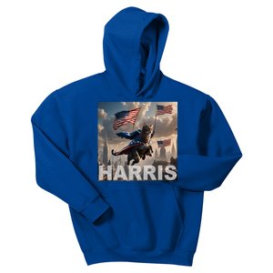 Harris 2024 Childless Cat Funny Usa Election Kids Hoodie