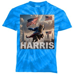 Harris 2024 Childless Cat Funny Usa Election Kids Tie-Dye T-Shirt