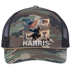 Harris 2024 Childless Cat Funny Usa Election Retro Rope Trucker Hat Cap