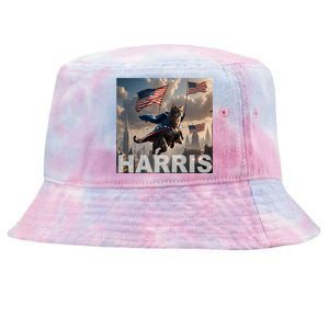 Harris 2024 Childless Cat Funny Usa Election Tie-Dyed Bucket Hat