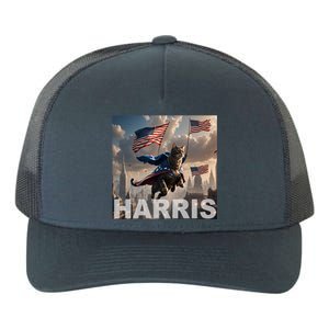 Harris 2024 Childless Cat Funny Usa Election Yupoong Adult 5-Panel Trucker Hat