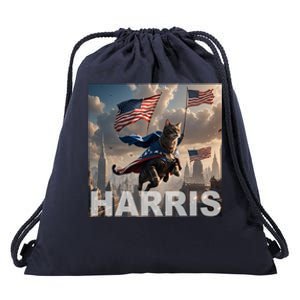 Harris 2024 Childless Cat Funny Usa Election Drawstring Bag