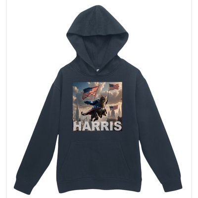 Harris 2024 Childless Cat Funny Usa Election Urban Pullover Hoodie