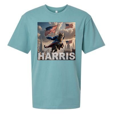 Harris 2024 Childless Cat Funny Usa Election Sueded Cloud Jersey T-Shirt