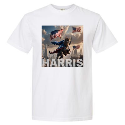 Harris 2024 Childless Cat Funny Usa Election Garment-Dyed Heavyweight T-Shirt