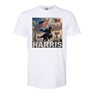 Harris 2024 Childless Cat Funny Usa Election Softstyle CVC T-Shirt