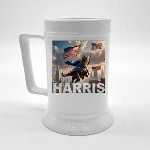 Harris 2024 Childless Cat Funny Usa Election Beer Stein