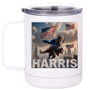 Harris 2024 Childless Cat Funny Usa Election 12 oz Stainless Steel Tumbler Cup