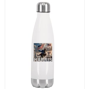 Harris 2024 Childless Cat Funny Usa Election Stainless Steel Insulated Water Bottle