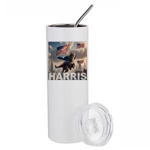 Harris 2024 Childless Cat Funny Usa Election Stainless Steel Tumbler