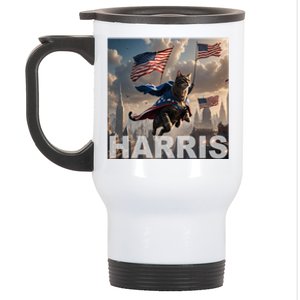 Harris 2024 Childless Cat Funny Usa Election Stainless Steel Travel Mug