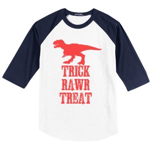 Halloween 2020 Costume Trick Rawr Treat Gift Baseball Sleeve Shirt