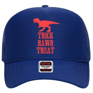 Halloween 2020 Costume Trick Rawr Treat Gift High Crown Mesh Back Trucker Hat