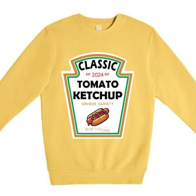 Halloween 2024 Costume Matching Mustard Condiments Premium Crewneck Sweatshirt