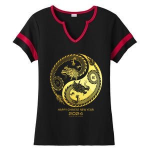 Happy 2024 Chinese New Year 2024 Year Of The Dragon 2024 Ladies Halftime Notch Neck Tee