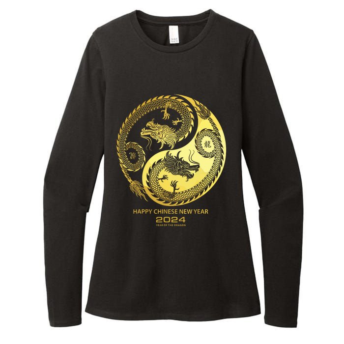 Happy 2024 Chinese New Year 2024 Year Of The Dragon 2024 Womens CVC Long Sleeve Shirt