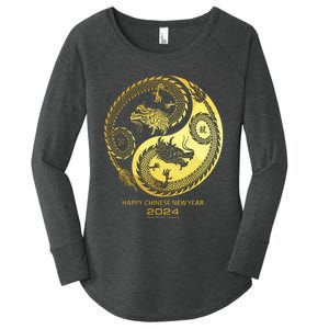 Happy 2024 Chinese New Year 2024 Year Of The Dragon 2024 Women's Perfect Tri Tunic Long Sleeve Shirt