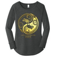 Happy 2024 Chinese New Year 2024 Year Of The Dragon 2024 Women's Perfect Tri Tunic Long Sleeve Shirt