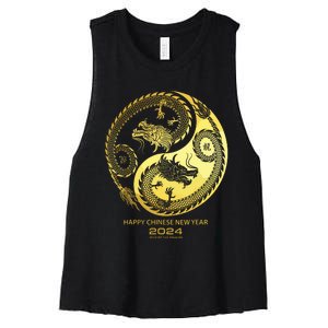 Happy 2024 Chinese New Year 2024 Year Of The Dragon 2024 Women's Racerback Cropped Tank