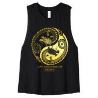 Happy 2024 Chinese New Year 2024 Year Of The Dragon 2024 Women's Racerback Cropped Tank