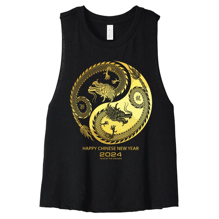 Happy 2024 Chinese New Year 2024 Year Of The Dragon 2024 Women's Racerback Cropped Tank