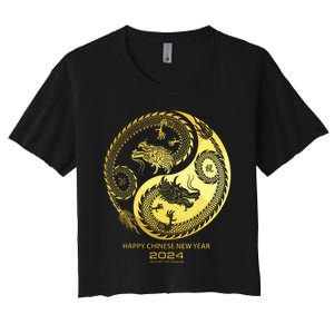 Happy 2024 Chinese New Year 2024 Year Of The Dragon 2024 Women's Crop Top Tee