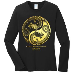 Happy 2024 Chinese New Year 2024 Year Of The Dragon 2024 Ladies Long Sleeve Shirt