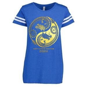 Happy 2024 Chinese New Year 2024 Year Of The Dragon 2024 Enza Ladies Jersey Football T-Shirt