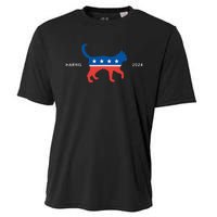 Harris 2024 Democrat Cat Vote For Kamala Walz Election Cooling Performance Crew T-Shirt