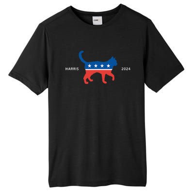 Harris 2024 Democrat Cat Vote For Kamala Walz Election Tall Fusion ChromaSoft Performance T-Shirt