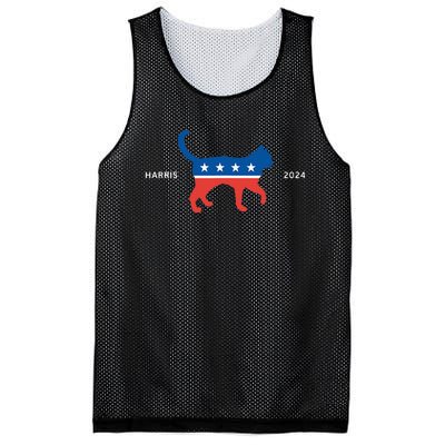 Harris 2024 Democrat Cat Vote For Kamala Walz Election Mesh Reversible Basketball Jersey Tank