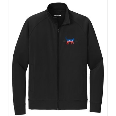 Harris 2024 Democrat Cat Vote For Kamala Walz Election Stretch Full-Zip Cadet Jacket