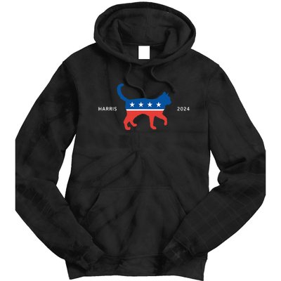 Harris 2024 Democrat Cat Vote For Kamala Walz Election Tie Dye Hoodie