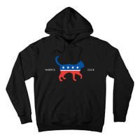 Harris 2024 Democrat Cat Vote For Kamala Walz Election Tall Hoodie